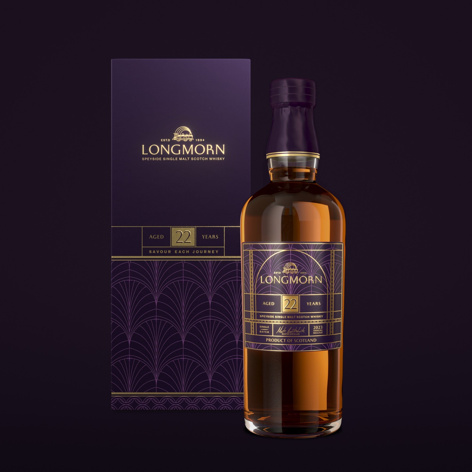 longmorn scotch whisky 22 year old bottle and box